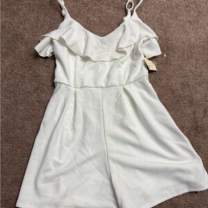 Altar'd State White Ruffle Mini Dress